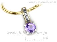 Wisiorek z tanzanitem z żółtego i białego złota i diamentami - w15095zbt- 3
