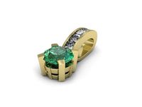 Wisiorek ze szmaragdem z diamentami żółte złoto próby 585 - w15095zsm- 3