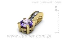 Złota zawieszka Wisiorek z tanzanitem i diamentami - w15095zt- 2