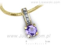 Złota zawieszka Wisiorek z tanzanitem i diamentami - w15095zt- 3