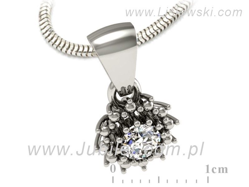 Złota zawieszka Wisiorek z brylantem białe złoto - W15097B — zdjęcie 3