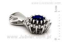 Złota zawieszka Wisiorek białe złoto z szafirem - W15097Bsz- 2