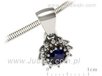 Złota zawieszka Wisiorek białe złoto z szafirem - W15097Bsz- 3