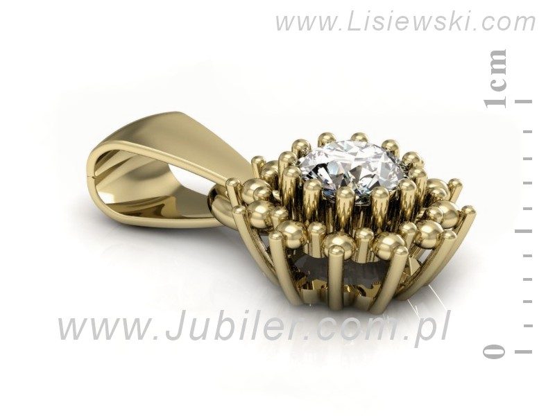 Złota zawieszka Wisiorek z brylantem żółte złoto - W15097Z — zdjęcie 2
