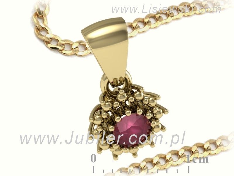 Rubinowy skarb - złota zawieszka pełna pasji - W15097Zr — zdjęcie 3
