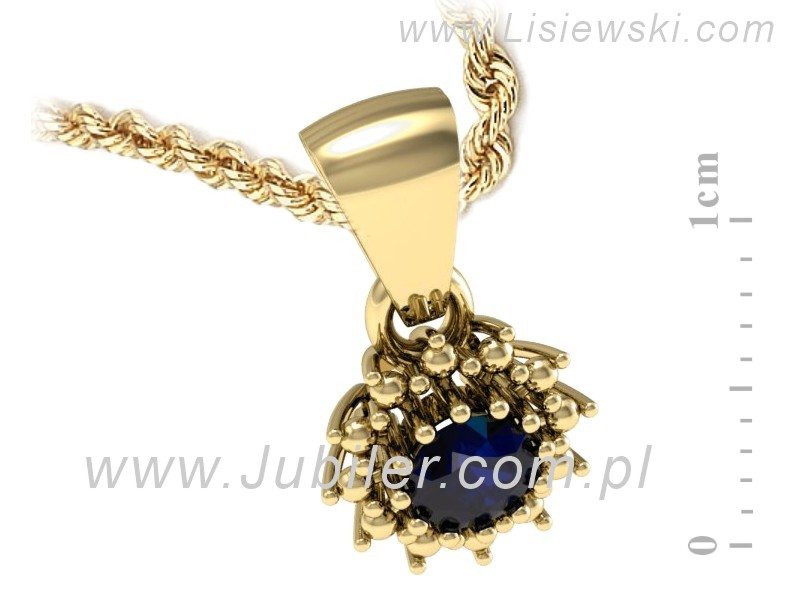 Szafirowa elegancja - złoty wisiorek z szafirem - W15097Zsz — zdjęcie 3