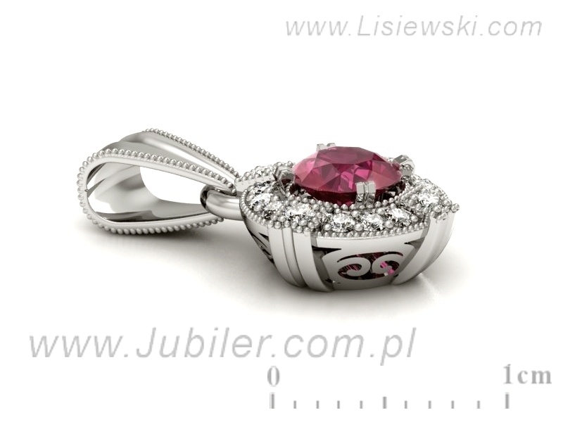 Złota zawieszka z rubinem i brylantami złoto 585 - w15098br — zdjęcie 2