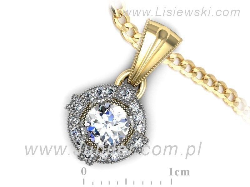 Złota zawieszka z brylantami żółte złoto - w15098zrod — zdjęcie 3