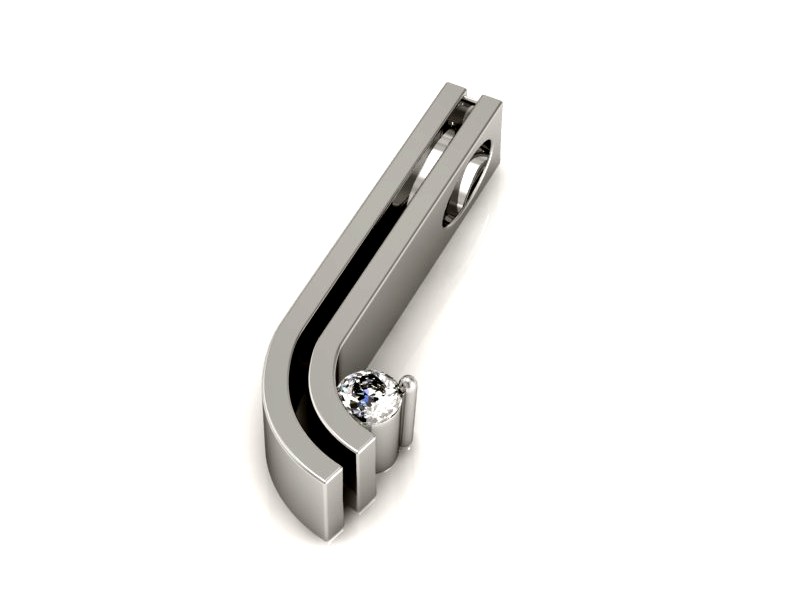 Złota zawieszka Wisiorek z brylantem białe złoto - W15141b — zdjęcie 3