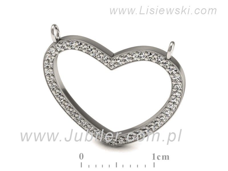 Złota zawieszka Wisiorek z brylantami białe złoto - W15153b — zdjęcie 3