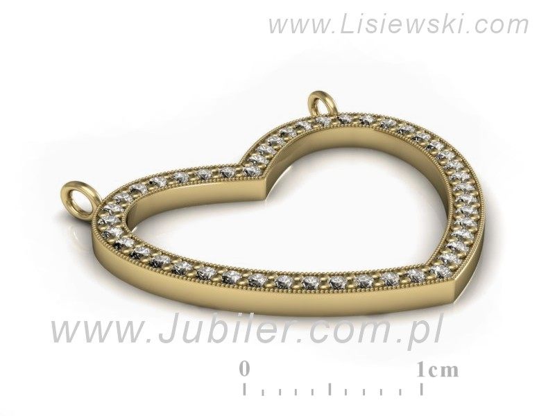 Złota zawieszka Wisiorek z brylantami żółte złoto - W15153z — zdjęcie 2