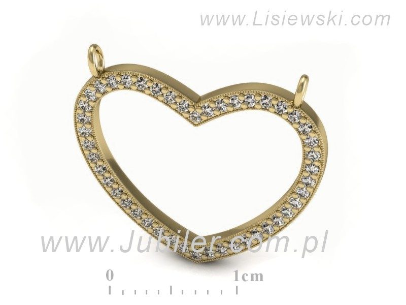 Złota zawieszka Wisiorek z brylantami żółte złoto - W15153z — zdjęcie 3