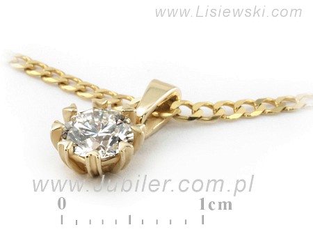 Złota zawieszka Wisiorek z brylantem złoto 585 - W15171 — zdjęcie 3