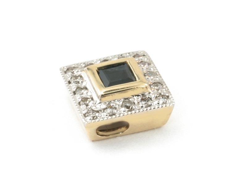 Zawieszka z szafirem i brylantami żółte złoto - w15174zsz — zdjęcie 2