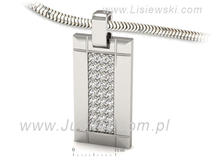 Złota zawieszka Wisiorek z brylantami białe złoto - W15184b — zdjęcie 3