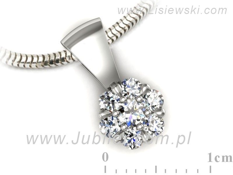 Złota zawieszka Wisiorek z brylantami białe złoto - w15196b — zdjęcie 3