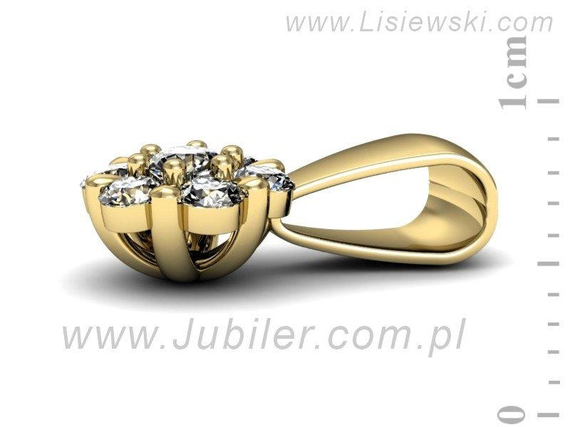 Złota zawieszka Wisiorek z brylantami żółte złoto - w15196z — zdjęcie 2