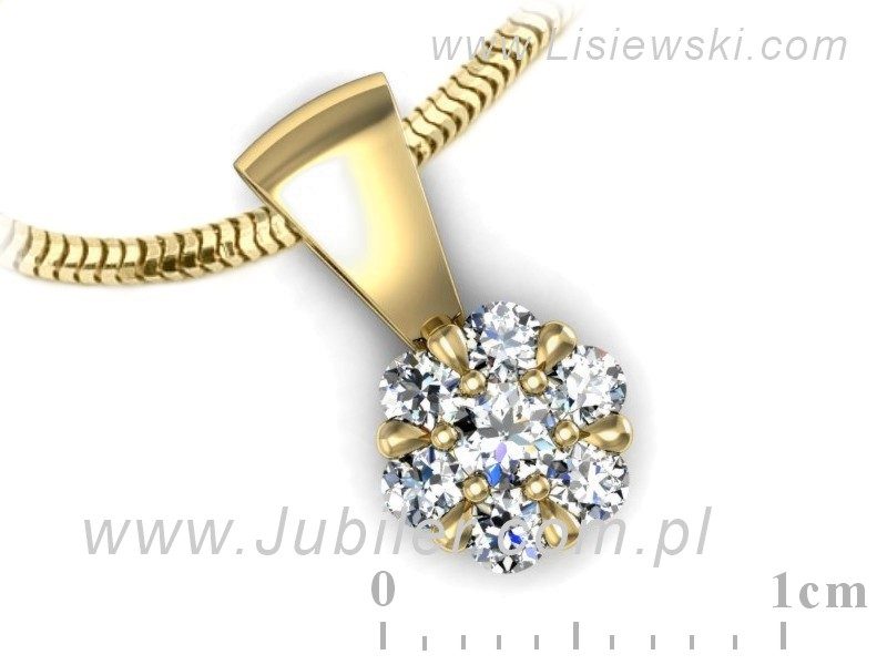 Złota zawieszka Wisiorek z brylantami żółte złoto - w15196z — zdjęcie 3