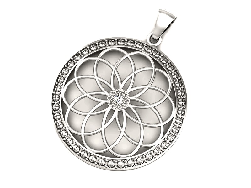 Złota zawieszka Wisiorek z brylantem białe złoto - W15222b — zdjęcie 3