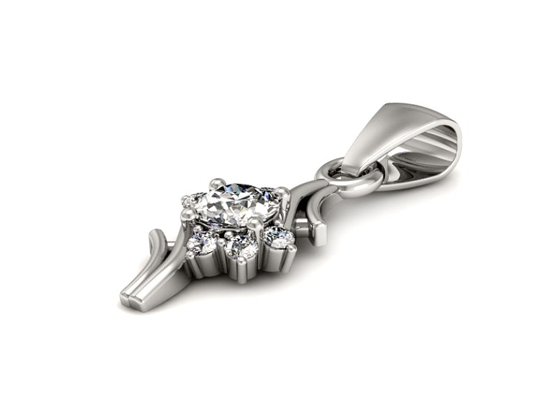 Złota zawieszka Wisiorek z brylantami białe złoto - w15244b — zdjęcie 2