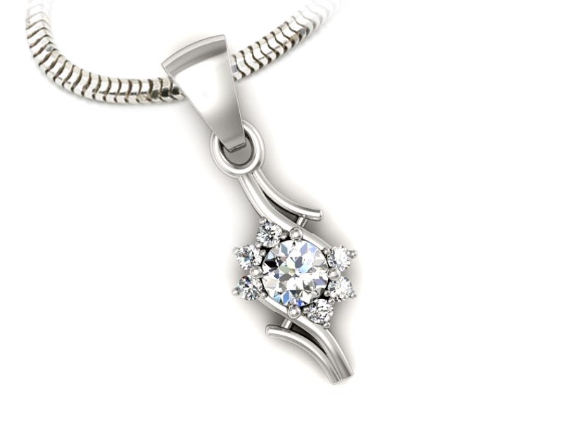 Złota zawieszka Wisiorek z brylantami białe złoto - w15244b — zdjęcie 3