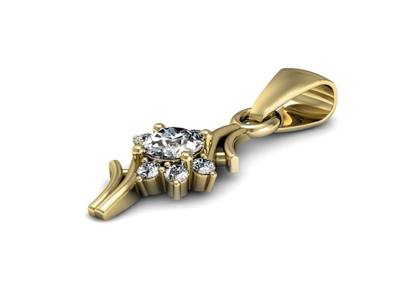 Złota zawieszka Wisiorek z brylantami żółte złoto - w15244z — zdjęcie 2