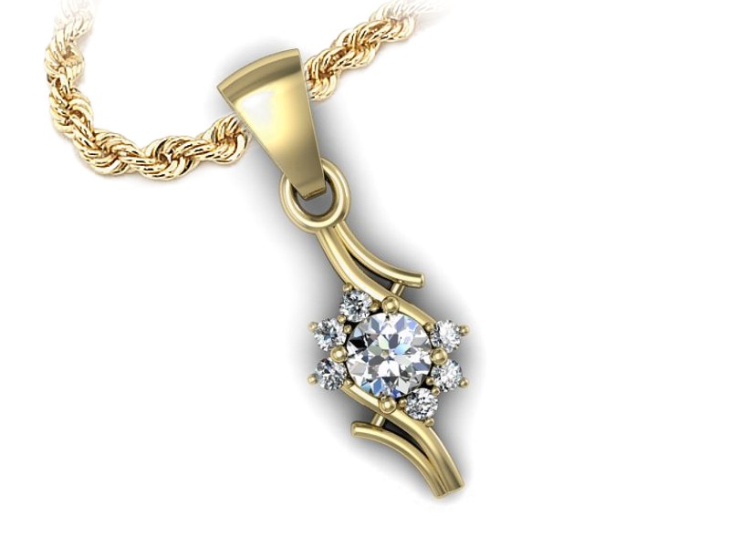Złota zawieszka Wisiorek z brylantami żółte złoto - w15244z — zdjęcie 3