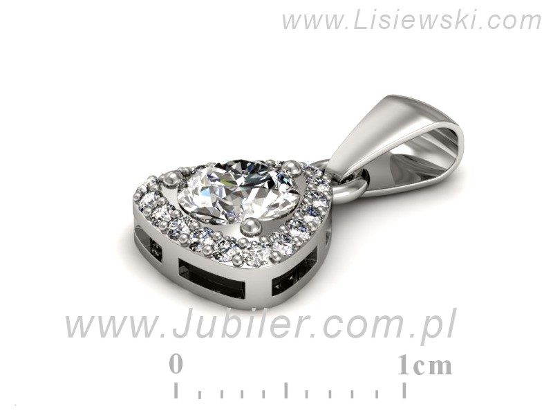 Złota zawieszka Wisiorek z brylantami białe złoto - W15304b — zdjęcie 2