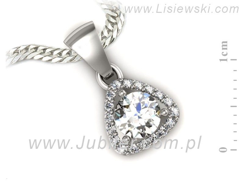 Złota zawieszka Wisiorek z brylantami białe złoto - W15304b — zdjęcie 3