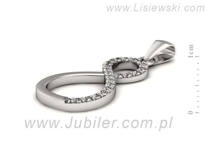 Złota zawieszka Wisiorek z brylantami białe złoto - W15319b — zdjęcie 2