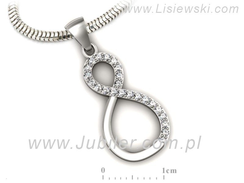 Złota zawieszka Wisiorek z brylantami białe złoto - W15319b — zdjęcie 3