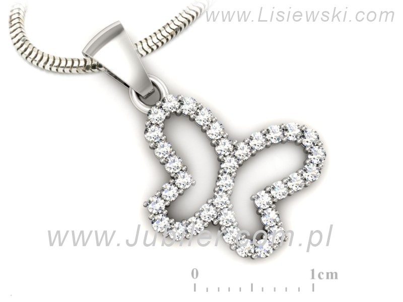 Złota zawieszka Wisiorek z brylantami białe złoto - W15320b — zdjęcie 3