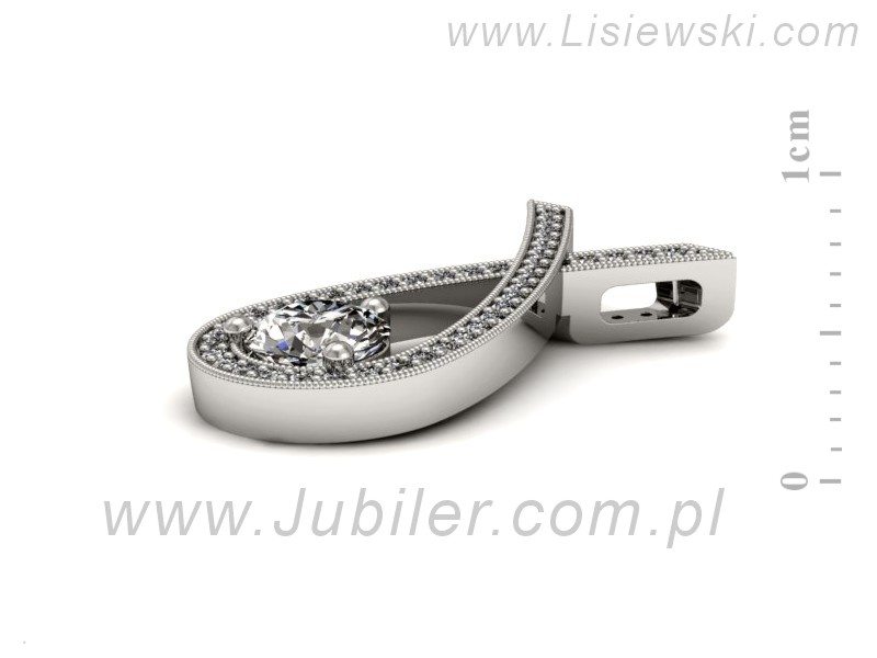 Złota zawieszka Wisiorek z brylantami białe złoto - W15322b — zdjęcie 2