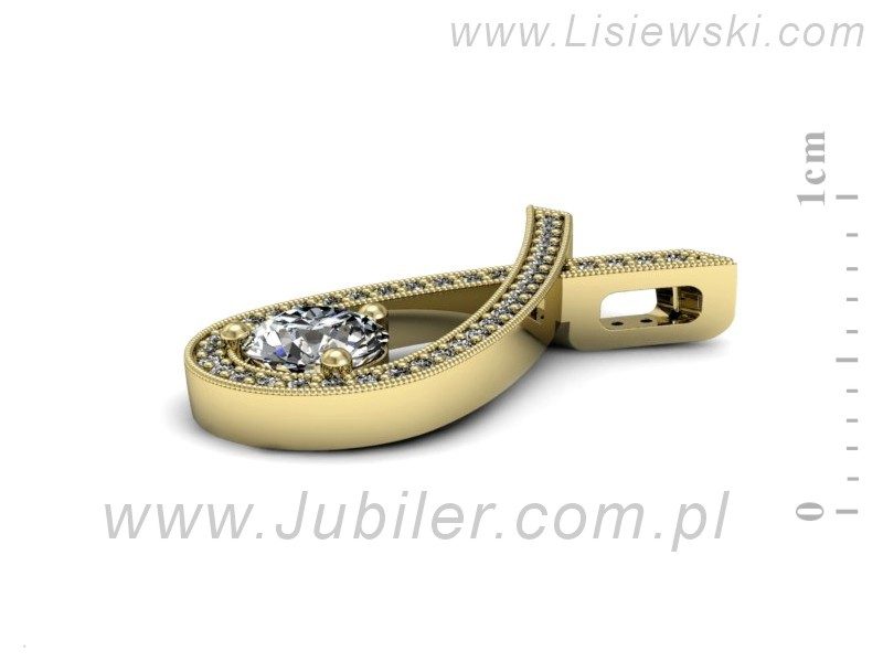 Złota zawieszka Wisiorek z brylantami żółte złoto - W15322z — zdjęcie 2