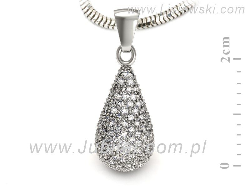 Złota zawieszka Wisiorek z brylantami białe złoto - W15323b — zdjęcie 3
