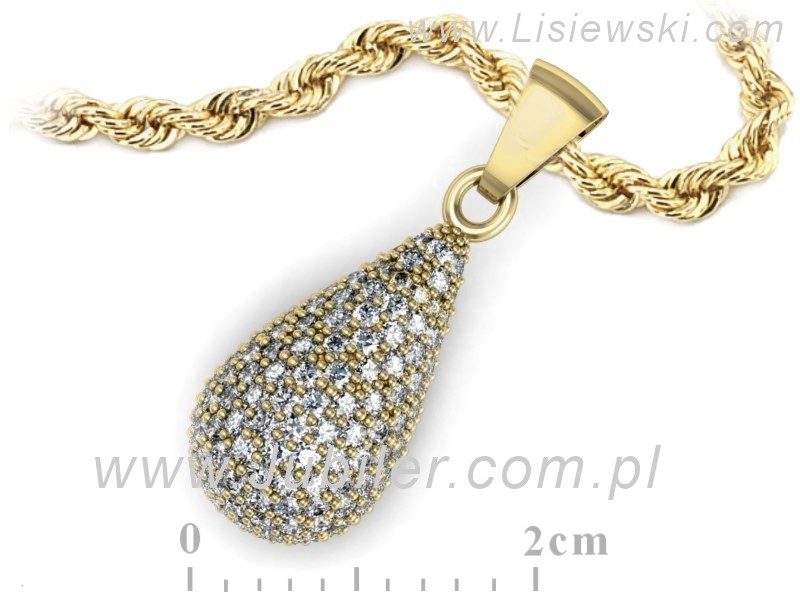 Złota Złota Zawieszka z brylantami proba 585 - W15323z — zdjęcie 2