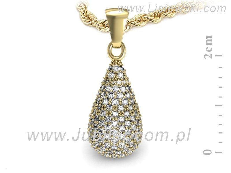 Złota Złota Zawieszka z brylantami proba 585 - W15323z — zdjęcie 3