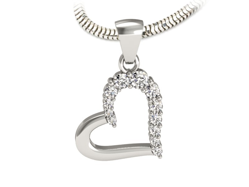 Złota zawieszka Wisiorek z brylantami białe złoto - W15328b — zdjęcie 3