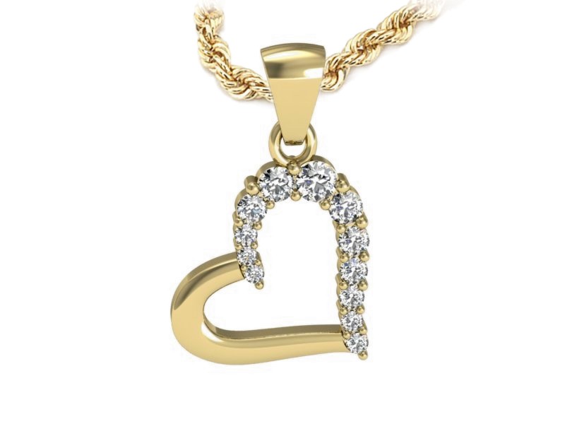 Złota zawieszka Wisiorek z brylantami żółte złoto - W15328z — zdjęcie 3