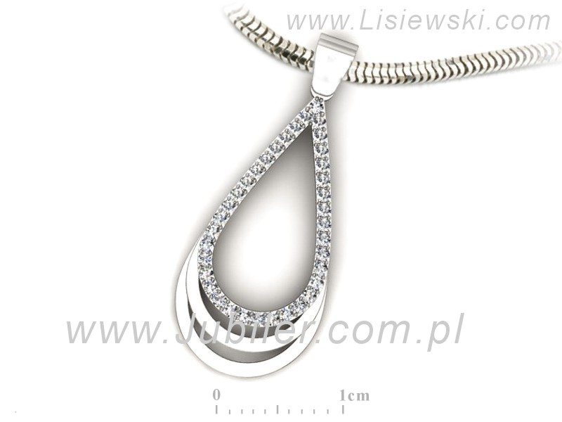 Złota zawieszka Wisiorek z brylantami białe złoto - W15330b — zdjęcie 3