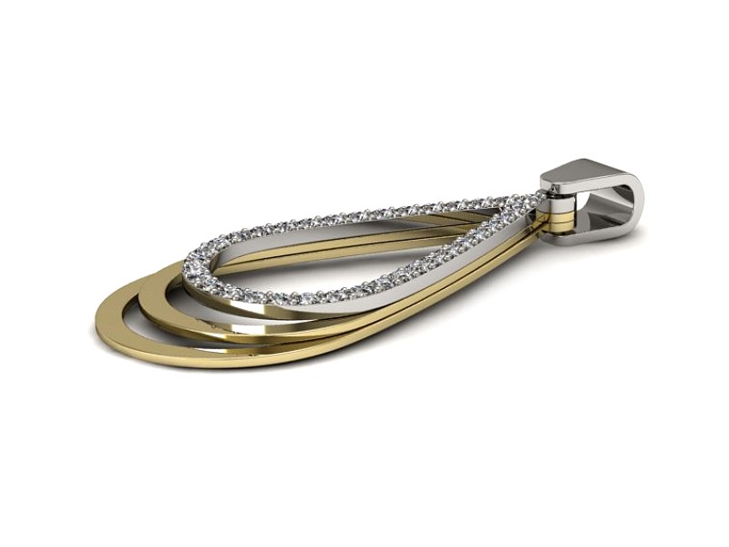 Zawieszka Wisiorek z brylantami żółte białe złoto - W15330zb — zdjęcie 2