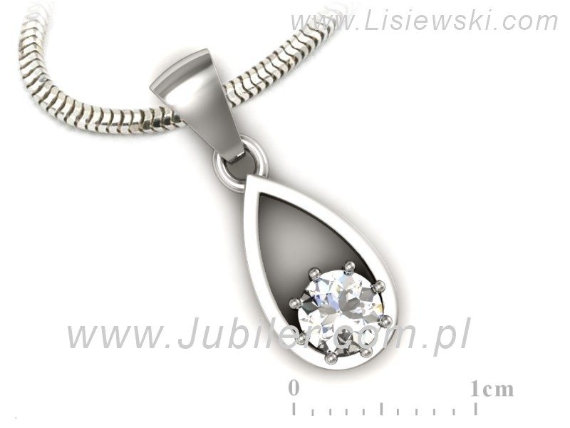 Złota zawieszka Wisiorek z brylantem białe złoto - W15331b — zdjęcie 3