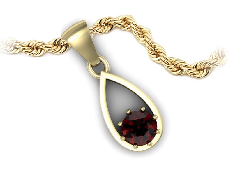 Zawieszka z granatem - twoje codzienne piękno - W15331zgr — zdjęcie 2