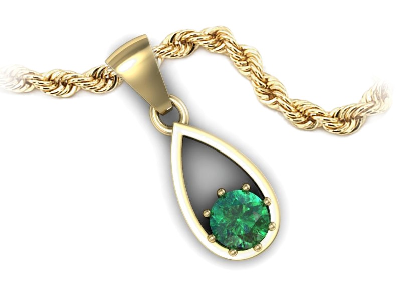 Szmaragdowa zawieszka - codzienny akcent luksusu - W15331zsm — zdjęcie 3
