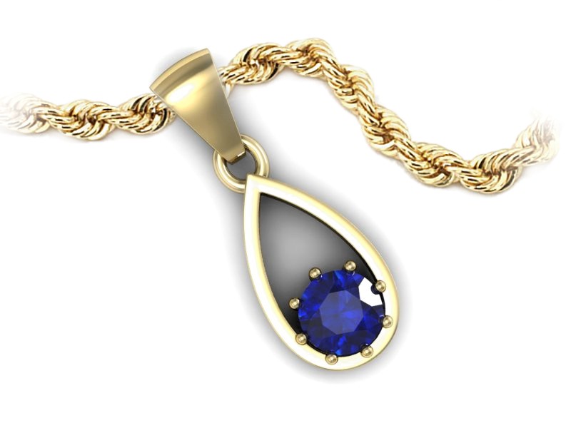 Ekskluzywna zawieszka z szafirem - połączenie luksusu - W15331zszc — zdjęcie 3