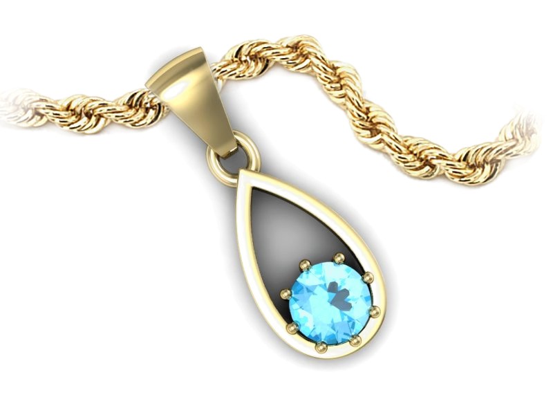 Zawieszka z topazem - znak wysublimowanego gustu - W15331ztp — zdjęcie 3