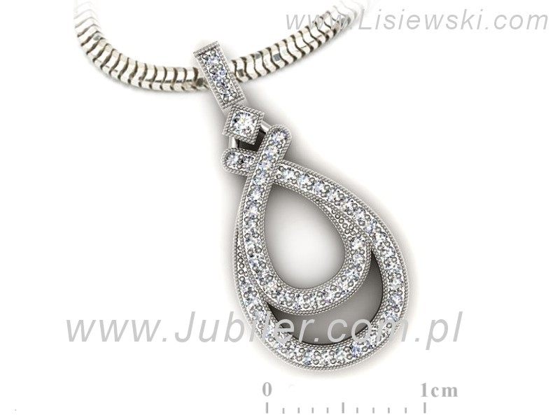 Złota zawieszka Wisiorek z brylantami białe złoto - W15332b — zdjęcie 3