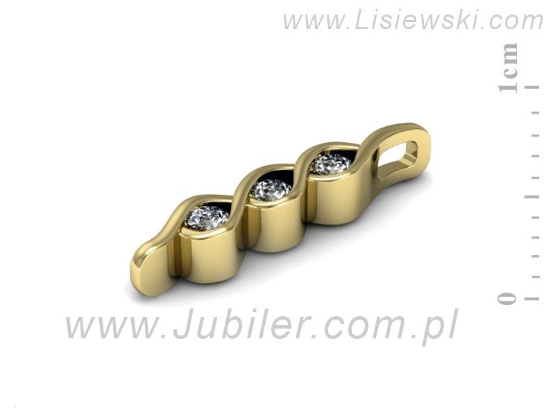 Złota zawieszka Wisiorek z brylantami żółte złoto - W15333z — zdjęcie 2