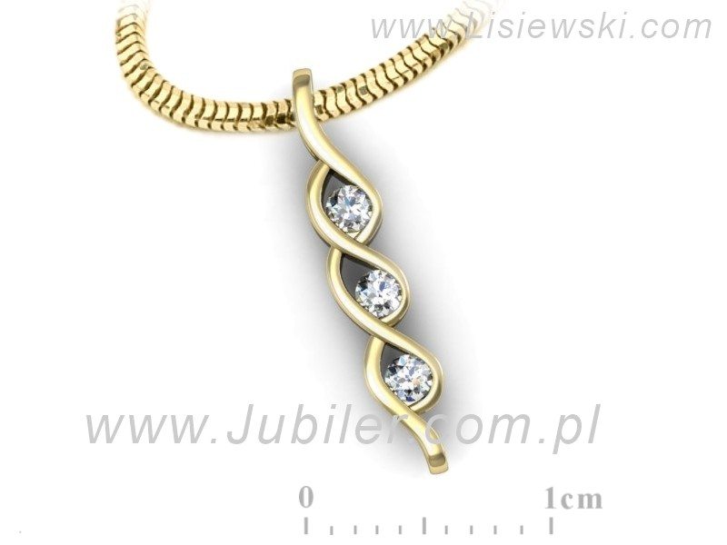 Złota zawieszka Wisiorek z brylantami żółte złoto - W15333z — zdjęcie 3