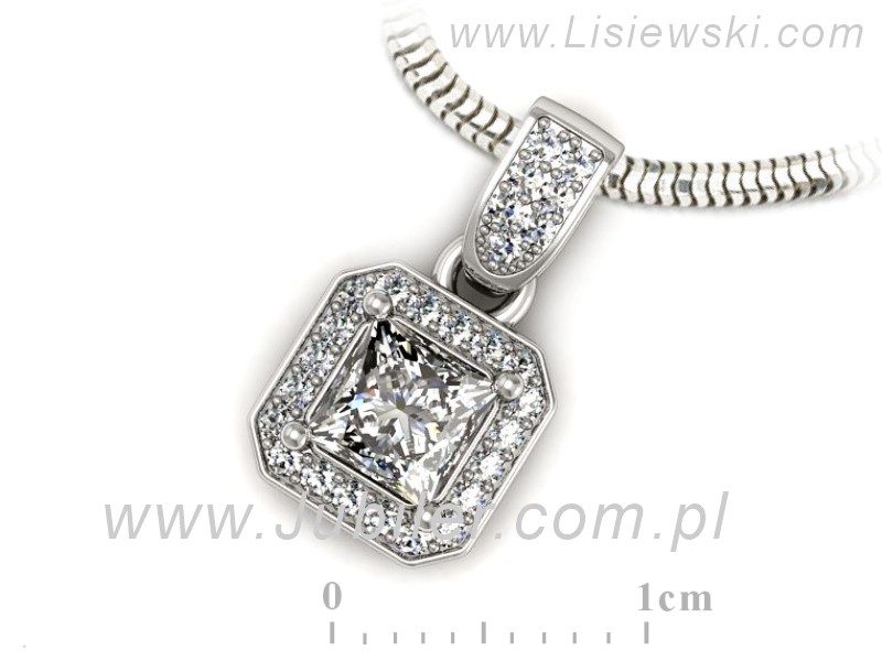 Złota zawieszka Wisiorek z diamentami złoto 585 - W15334b — zdjęcie 3
